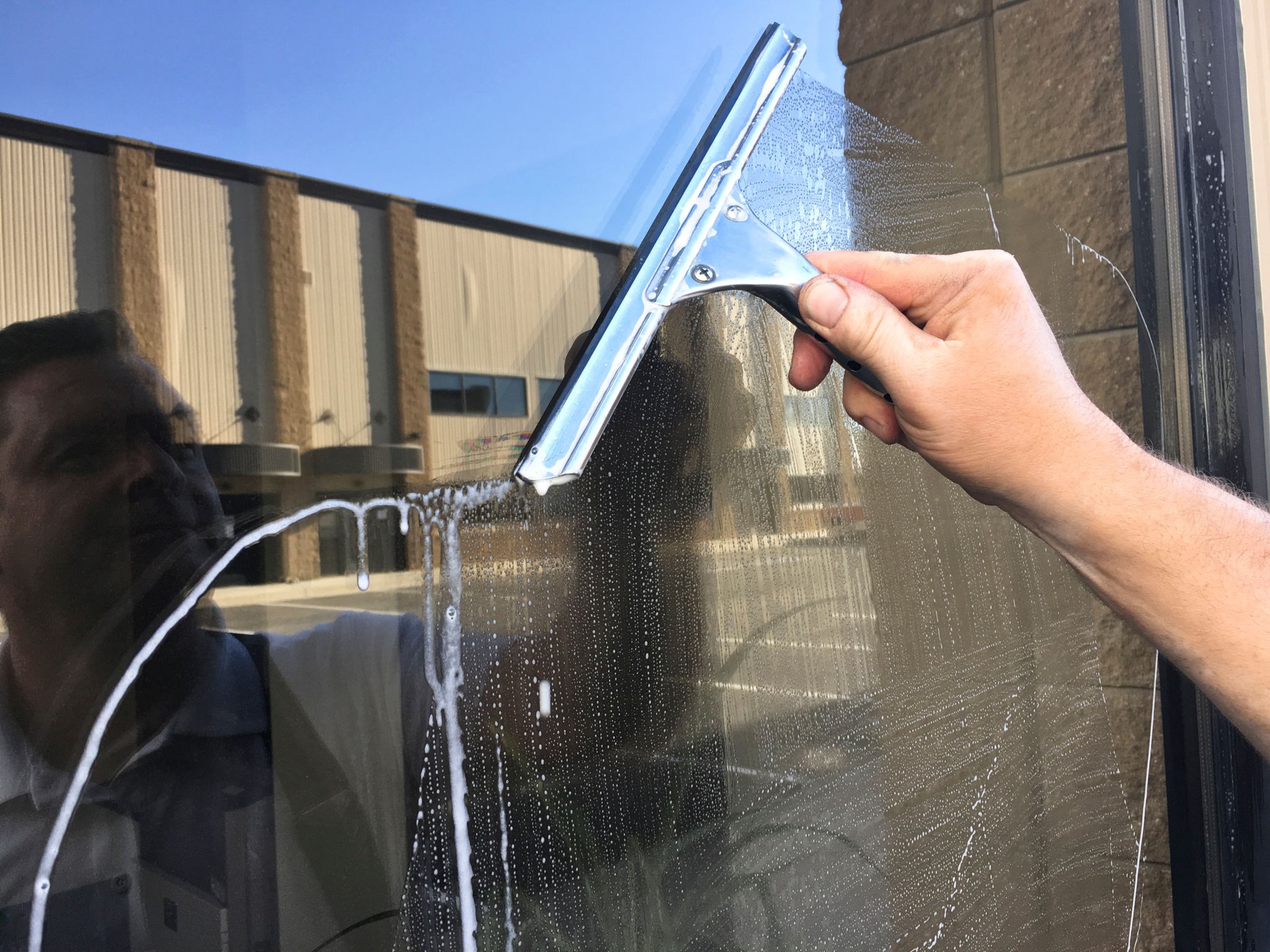 Squeegee on a Window